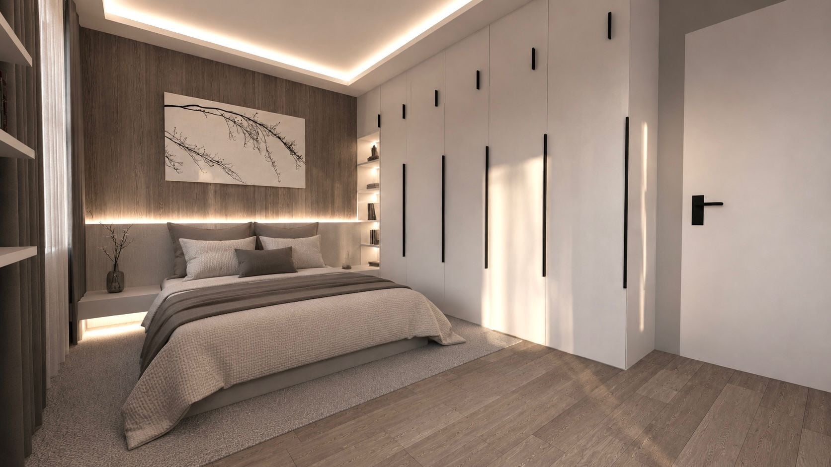 Dormitor Vespera cu dressing pe perete, Bla Residence Ciorogârla