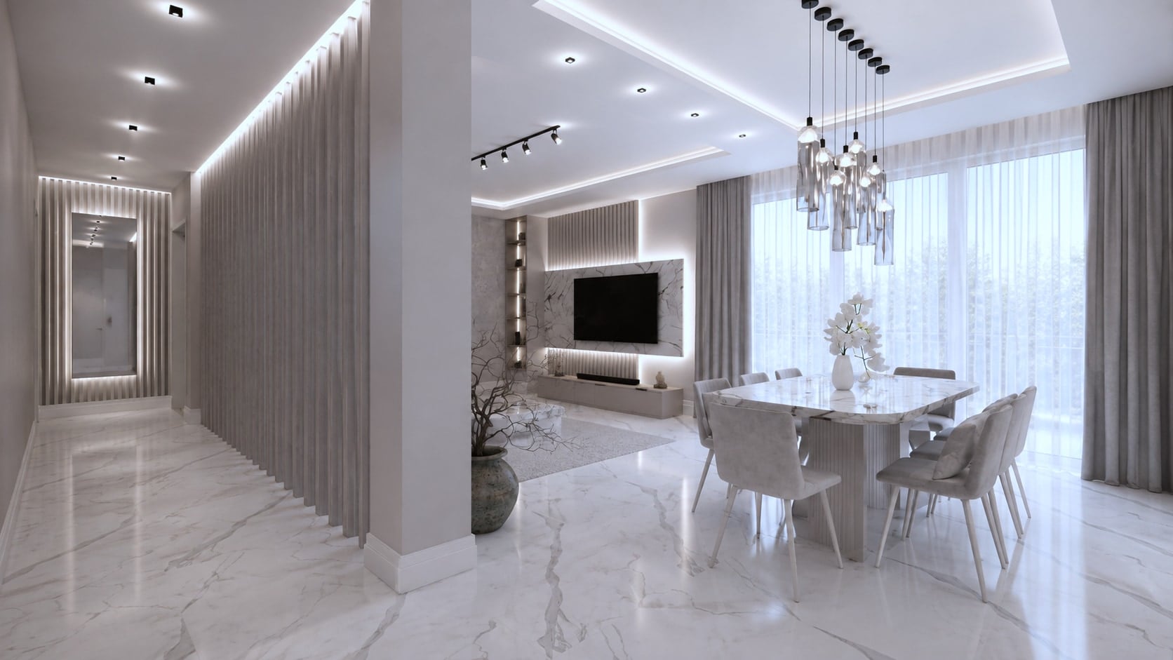 Hol și zona de dining, casa Vespera, Bla Residence Ciorogârla