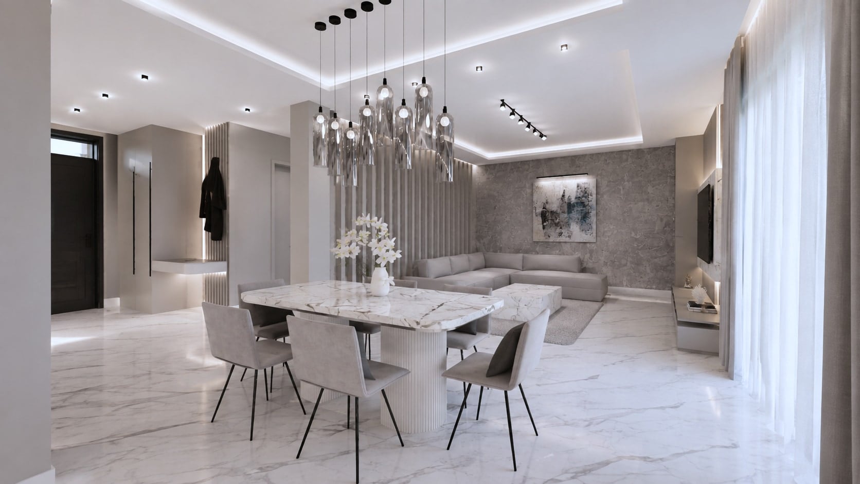 Masă de dining și living, casa Vespera, Bla Residence Ciorogârla